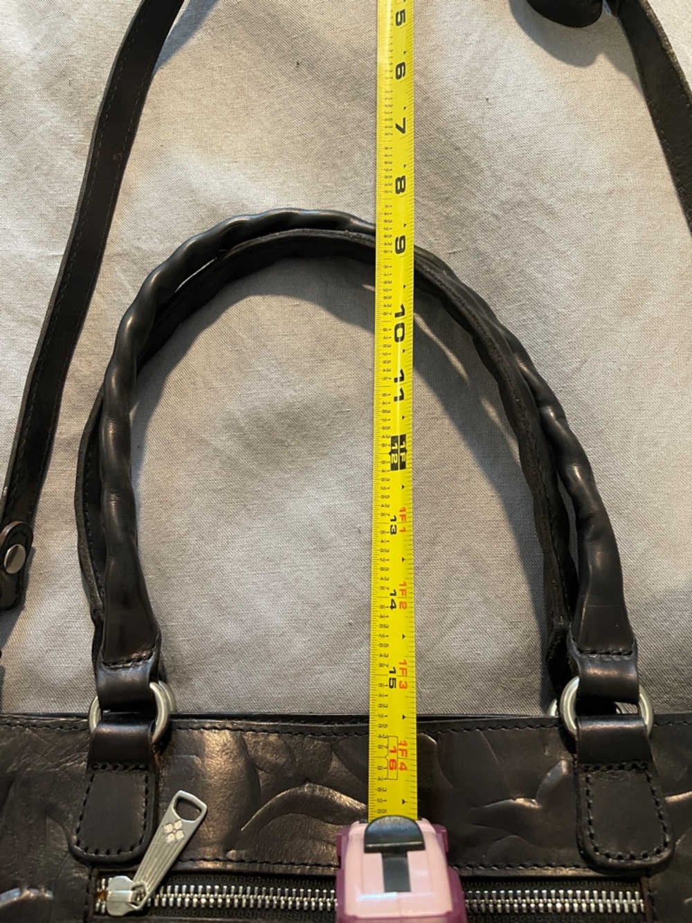 Patricia Nash Black Embossed Leather Shoulder Tote - Picture 15 of 15